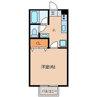 間取図 上田電鉄別所線/城下駅 徒歩3分 2階 築27年