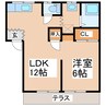 ベルメゾン丸山PART１A棟 1LDKの間取り