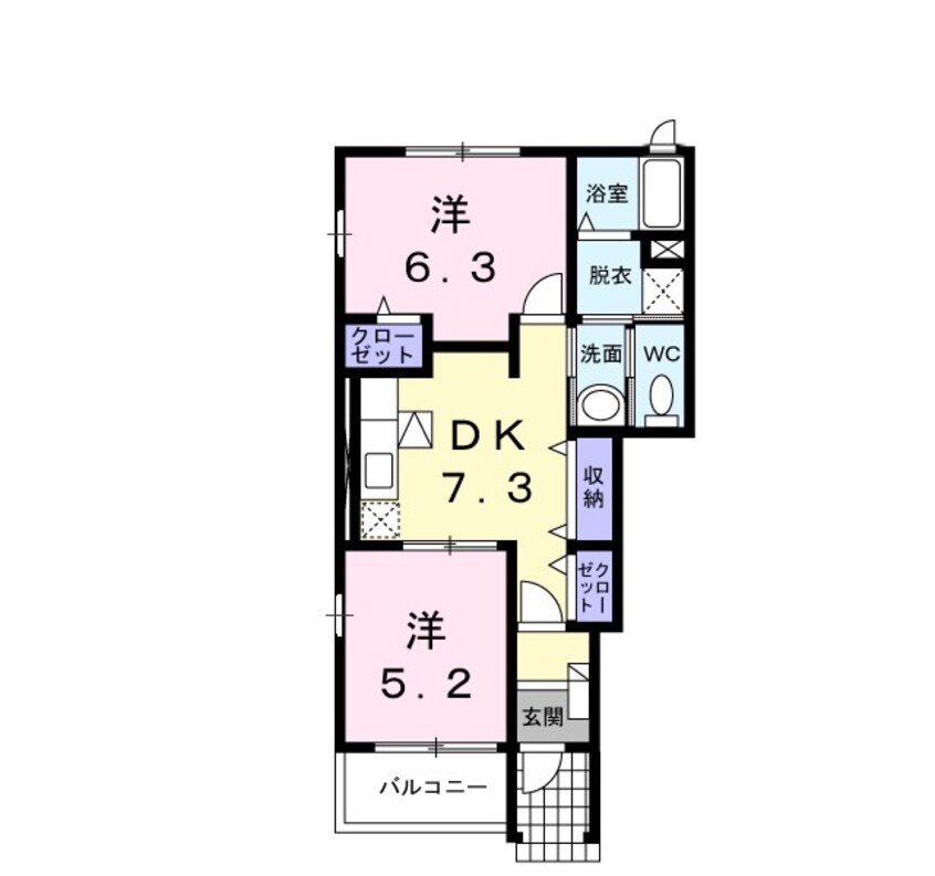 間取図 ミニョン　バティマンＡ