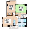 材木町スクエアーマンションB 2LDKの間取り