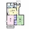 リバーパークＣ 2DKの間取り