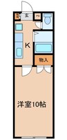 常磐城マンション 1Kの間取り