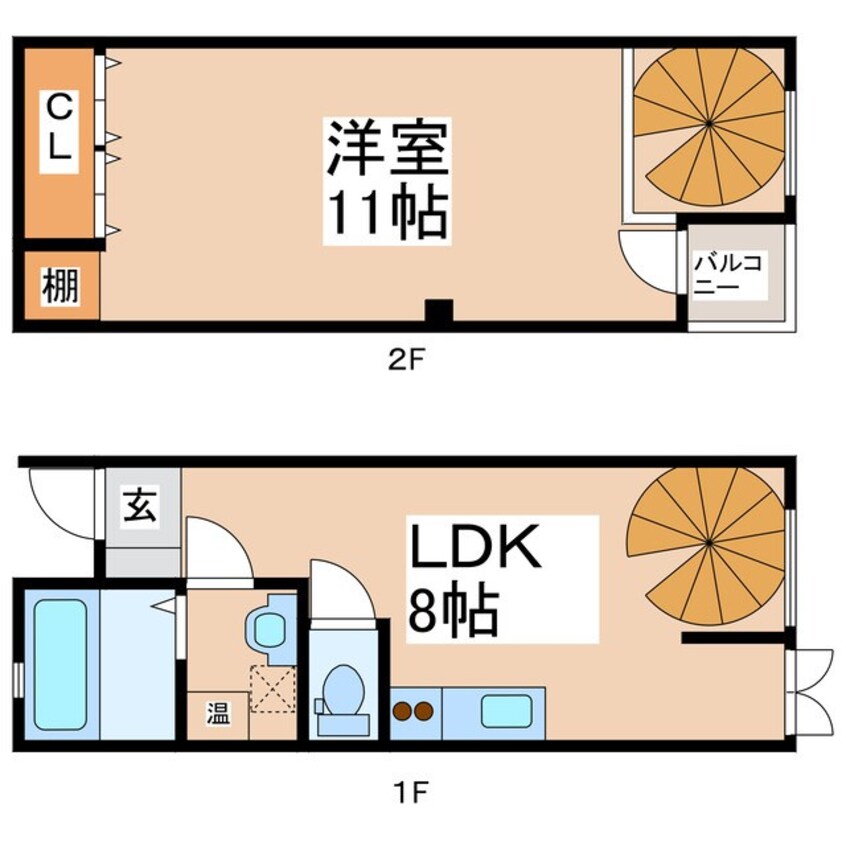 間取図 しなの鉄道しなの鉄道線/上田駅 徒歩19分 1-2階 築19年