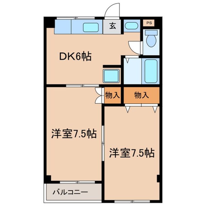 間取図 しなの鉄道しなの鉄道線/上田駅 徒歩36分 2階 築22年