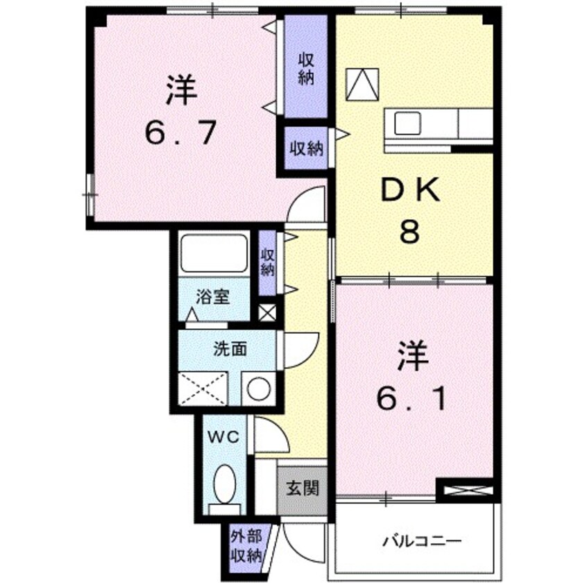 間取図 ルーラルブラッサムA