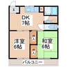 コーポサンライズ 2DKの間取り