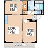 コーポ松 2LDKの間取り