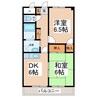 コーポ中央 2DKの間取り