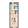 新風ハイツ2号 1Kの間取り