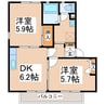 ルシアージュA 2DKの間取り