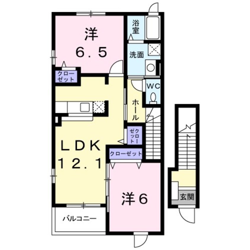 間取図 上田電鉄別所線/中塩田駅 徒歩24分 2階 築15年