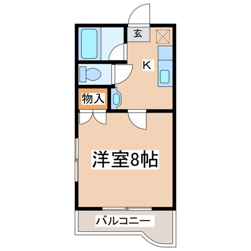 間取図 上田電鉄別所線/大学前駅 徒歩8分 2階 築22年