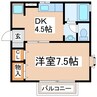 サンハイツD 1Kの間取り