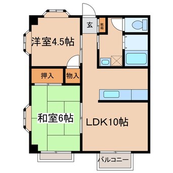 間取図 ハーベスト中之条B棟