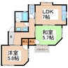 レジデンス常入I 2DKの間取り