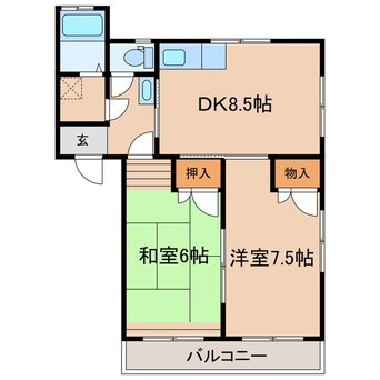 間取図 しなの鉄道しなの鉄道線/上田駅 徒歩37分 1階 築27年