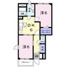 グランドステージしなの　Ａ棟 2DKの間取り