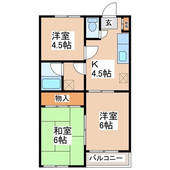 間取図 しなの鉄道しなの鉄道線/上田駅 徒歩28分 2階 築35年