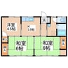 山越アパート（平屋）B棟 3Kの間取り