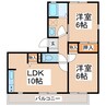 アステールinそめや台 A棟 2LDKの間取り