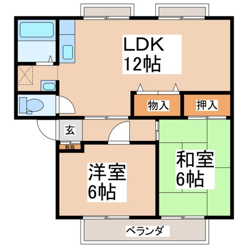 間取図 サンライフしおだB