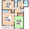 コーポ峰 2DKの間取り