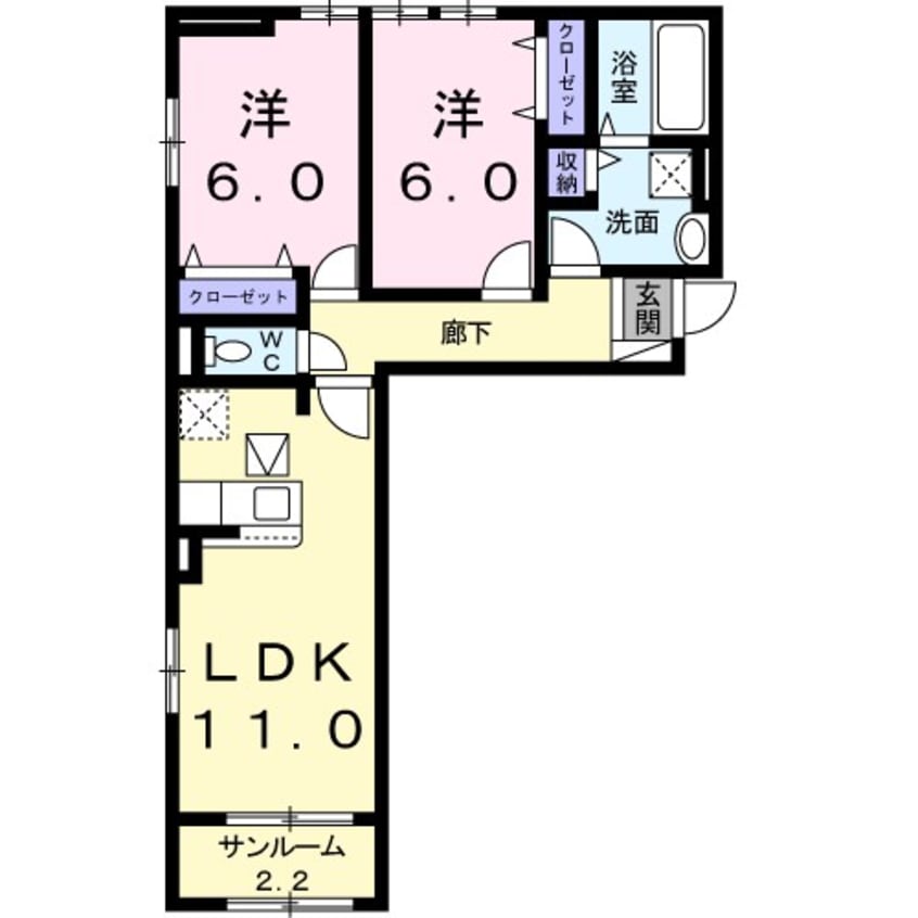 間取図 上田電鉄別所線/三好町駅 徒歩11分 1階 築4年