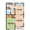 ラベンダーハウス 2DKの間取り