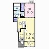グランドゥール住吉B 1LDKの間取り