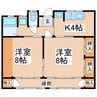 山﨑アパート2号 2Kの間取り