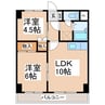 サンライズマンション八幡 2LDKの間取り