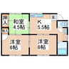 伊豆宮ハイツ　B 3Kの間取り
