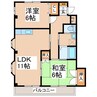 ホワイン　サンビエン 2LDKの間取り