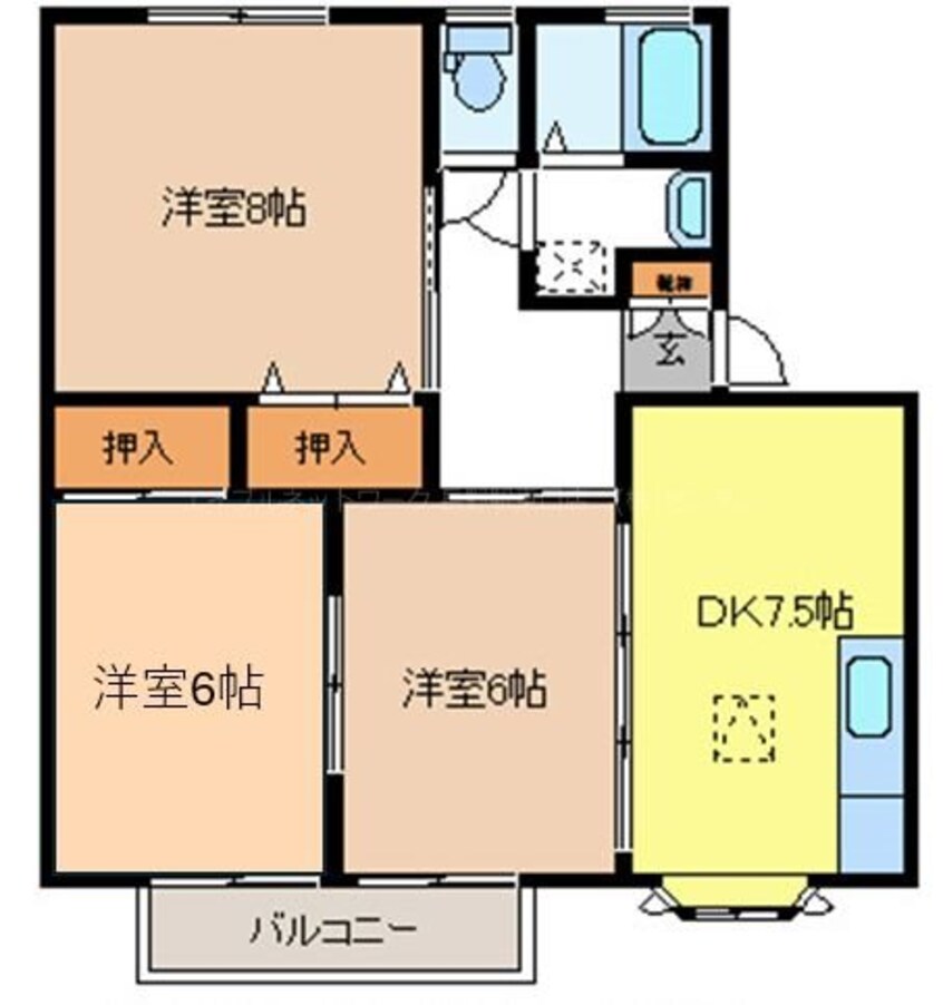 間取図 ジャルダン竹村二番館