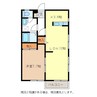 クレセントII 1LDKの間取り