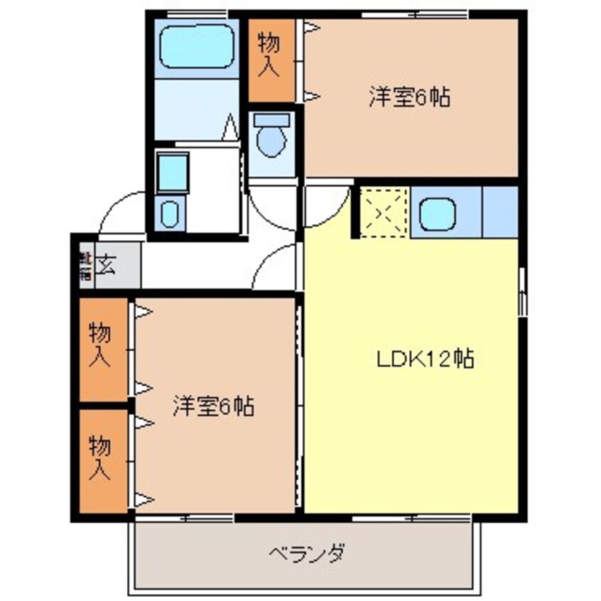 間取図 ツインズコート稲田Ａ棟