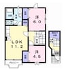 信越本線/長野駅 徒歩24分 2階 築29年 2LDKの間取り
