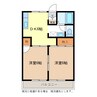 長野ガーデンハイツ塚田Ａ棟 2DKの間取り