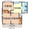 長野電鉄長野線/本郷駅 徒歩9分 2階 築37年 3DKの間取り