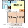 ハイツリバーシティ 2DKの間取り