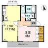 メゾンパーク東和田A棟 1LDKの間取り