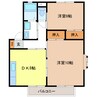 信越本線/長野駅 徒歩17分 2階 築32年 2DKの間取り