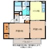 ディアスりんどうＢ棟 2Kの間取り