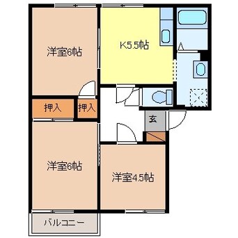 間取図 タウニィ宮沖Ｂ棟