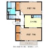 エスポワール富竹Ｃ棟 2DKの間取り