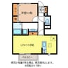カルポス安茂里 1LDKの間取り