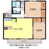 セジュール中道 2LDKの間取り