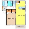 セピアコート安茂里 1LDKの間取り