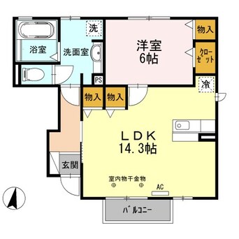 間取図 リベルテ・クレール宮の下