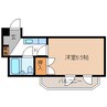 長野電鉄長野線/善光寺下駅 徒歩3分 5階 築34年 1Kの間取り